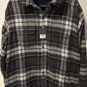 G.H. Bass & Co. Navy and Brown Plaid Shirt